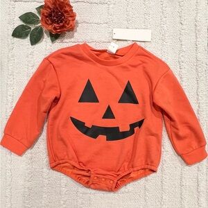 SHEIN Pumpkin Oversized Romper- Size 9-12